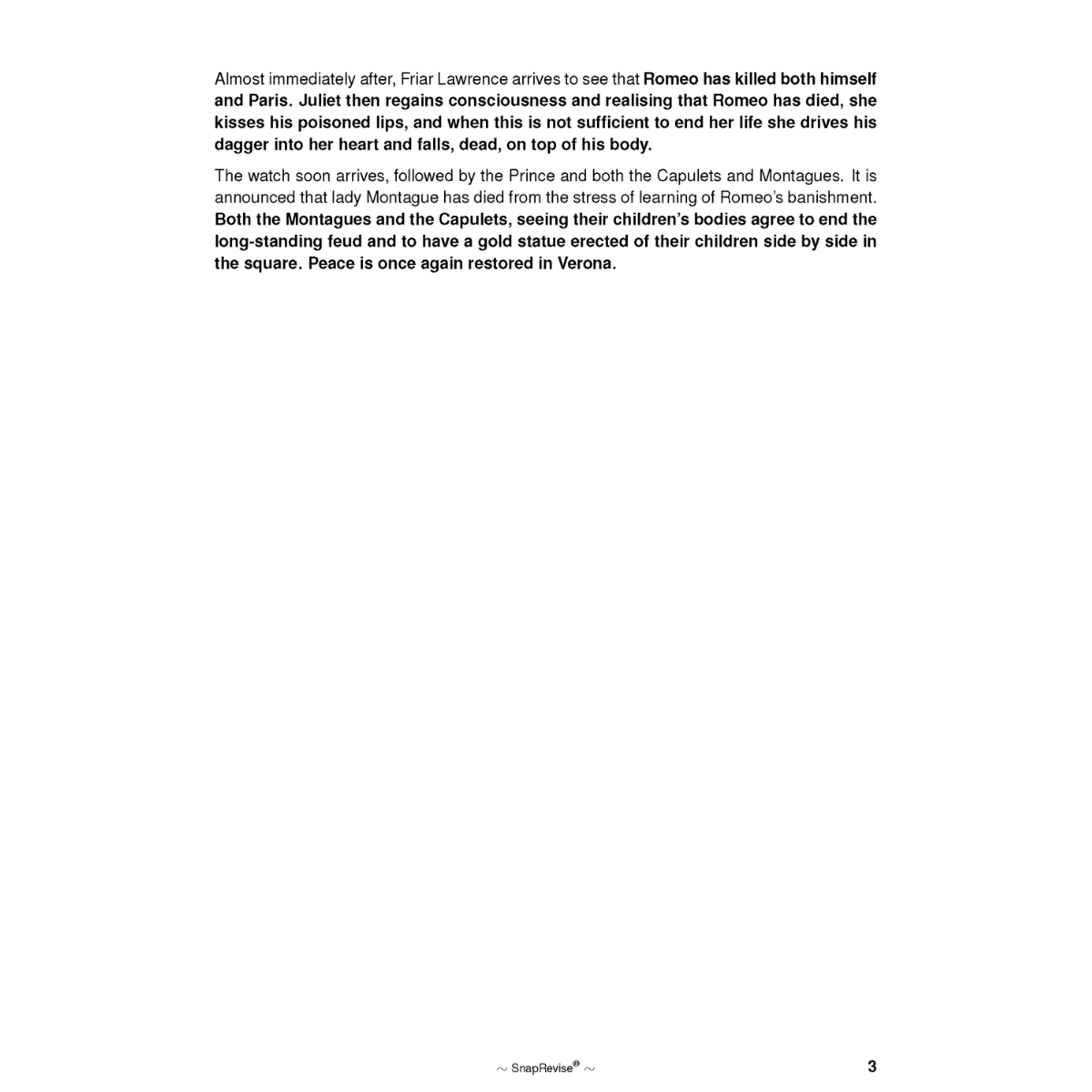 Text Guide: Romeo and Juliet by William Shakespeare – SnapRevise