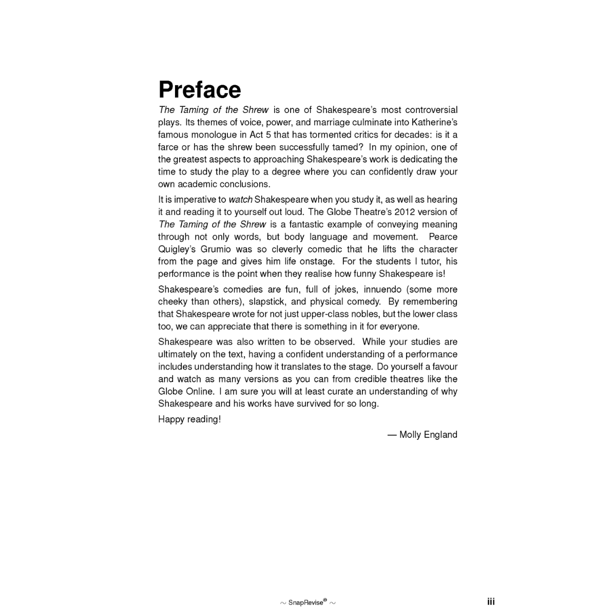 Text Guide: The Taming of the Shrew by William Shakespeare