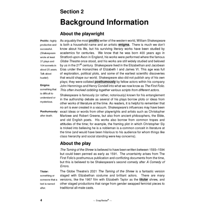 Text Guide: The Taming of the Shrew by William Shakespeare