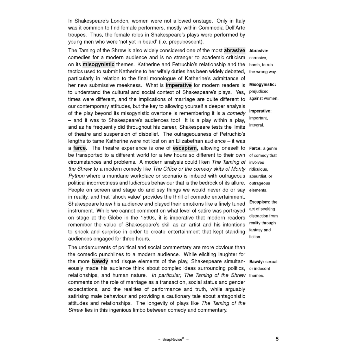 Text Guide: The Taming of the Shrew by William Shakespeare