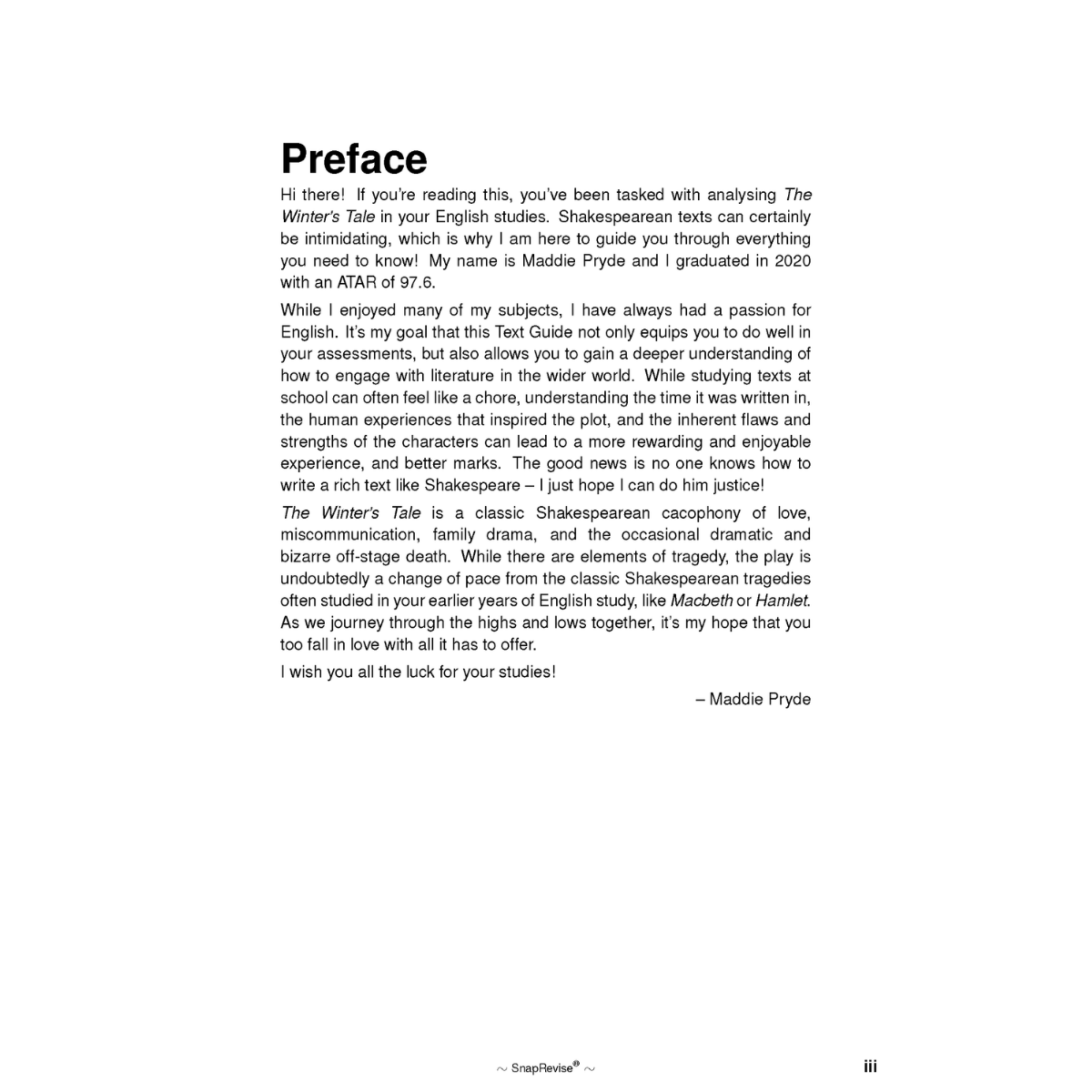 Text Guide: The Winter's Tale by William Shakespeare