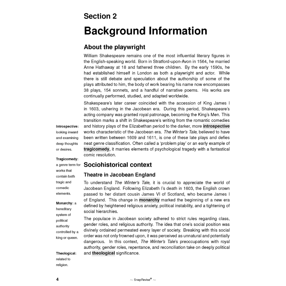 Text Guide: The Winter's Tale by William Shakespeare