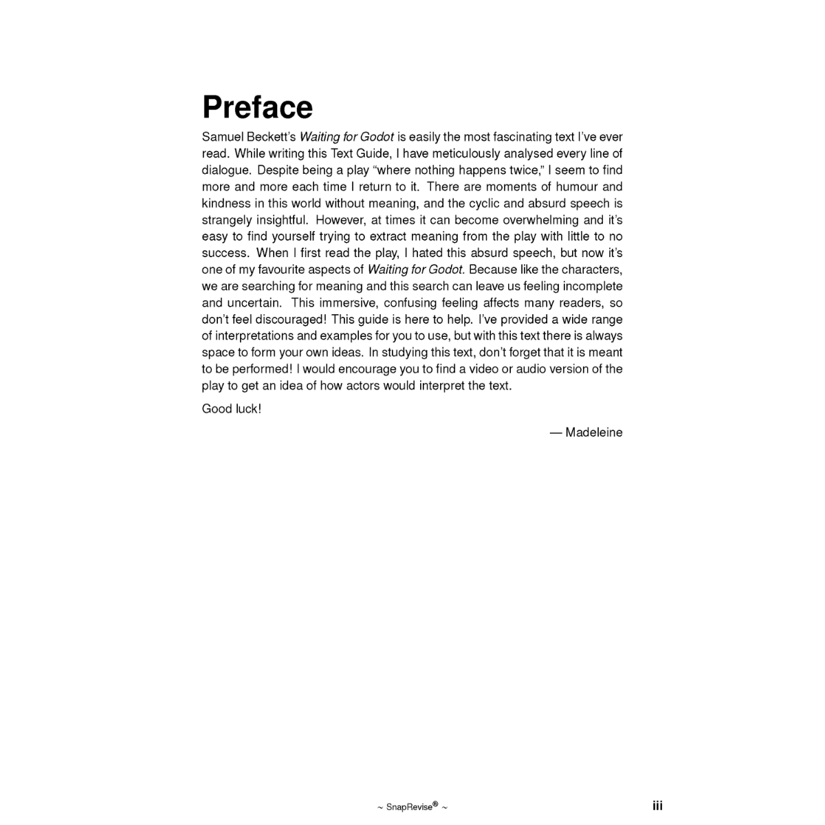 Text Guide: Waiting For Godot by Samuel Beckett