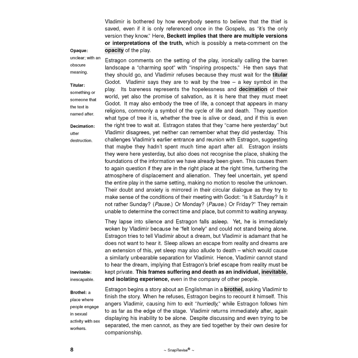 Text Guide: Waiting For Godot by Samuel Beckett