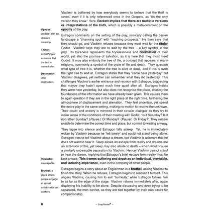 Text Guide: Waiting For Godot by Samuel Beckett