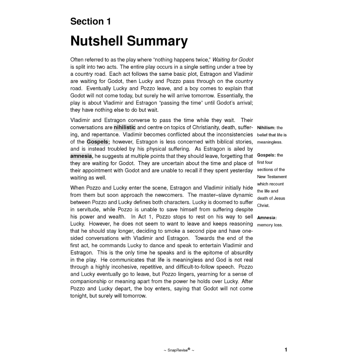 Text Guide: Waiting For Godot by Samuel Beckett